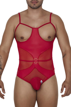 CandyMan Men's Underwear 99670 Harness Bodysuit Color Red thumbnail 2