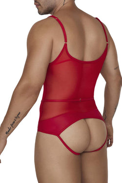 CandyMan Men's Underwear 99670 Harness Bodysuit Color Red thumbnail 3