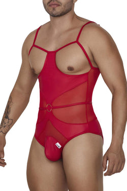 CandyMan Men's Underwear 99670 Harness Bodysuit Color Red thumbnail 4
