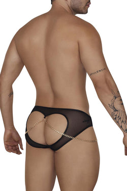 CandyMan Men's Underwear 99672X Chain Jock Briefs Color Black thumbnail 3