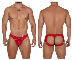 CandyMan Men's Underwear 99672X Chain Jock Briefs Color Red thumbnail 1