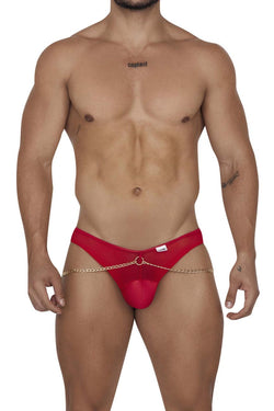 CandyMan Men's Underwear 99672X Chain Jock Briefs Color Red thumbnail 2