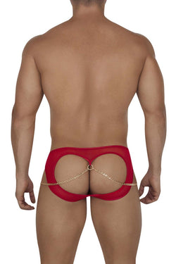 CandyMan Men's Underwear 99672X Chain Jock Briefs Color Red thumbnail 3