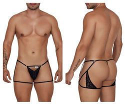 CandyMan Men's Underwear 99678 Garter Thongs Color Black thumbnail 1