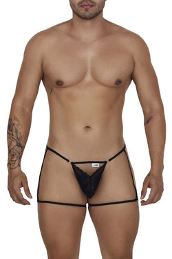 CandyMan Men's Underwear 99678 Garter Thongs Color Black thumbnail 2