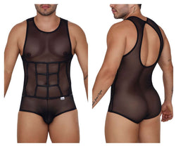CandyMan Men's Underwear 99683X Tulle Bodysuit Color Black thumbnail 1