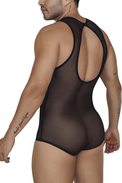 CandyMan Men's Underwear 99683X Tulle Bodysuit Color Black thumbnail 3