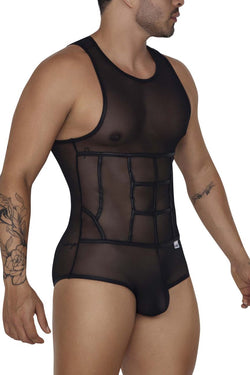 CandyMan Men's Underwear 99683X Tulle Bodysuit Color Black thumbnail 4