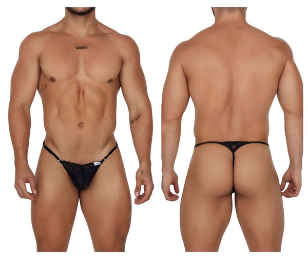 CandyMan Men's Underwear 99685 Lace Thongs Color Black