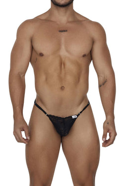 CandyMan Men's Underwear 99685 Lace Thongs Color Black thumbnail 2
