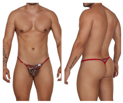 CandyMan Men's Underwear 99685 Lace Thongs Color Red-Print thumbnail 1