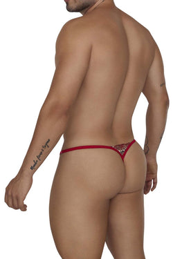 CandyMan Men's Underwear 99685 Lace Thongs Color Red-Print thumbnail 3