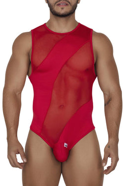 CandyMan Men's Underwear 99699X Mesh Bodysuit Color Red thumbnail 2