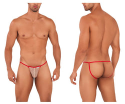 CandyMan Men's Underwear 99709 Micro Lace Jockstrap Color Beige-Red thumbnail 1