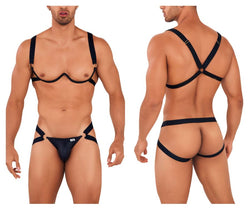 CandyMan Men's Underwear 99731 Harness-Bra Two Piece Set Color Black thumbnail 1