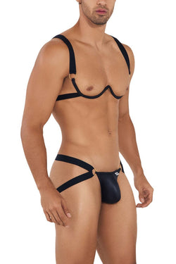 CandyMan Men's Underwear 99731 Harness-Bra Two Piece Set Color Black thumbnail 4