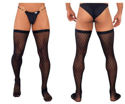 CandyMan Men's Underwear 99735 Mesh Thigh Highs Color Black thumbnail 1