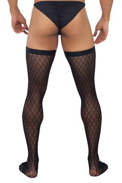 CandyMan Men's Underwear 99735 Mesh Thigh Highs Color Black thumbnail 3
