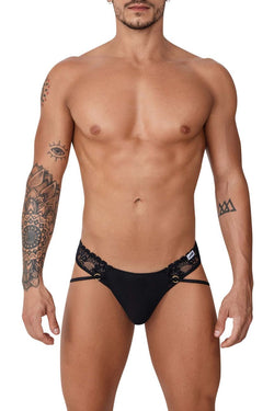 CandyMan Men's Underwear 99747 Lace Thongs Color Black thumbnail 2