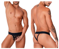 CandyMan Men's Underwear 99755 Fringe Thongs Color Black thumbnail 1