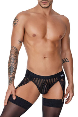 CandyMan Men's Underwear 99766 Garter Thongs Color Black thumbnail 2