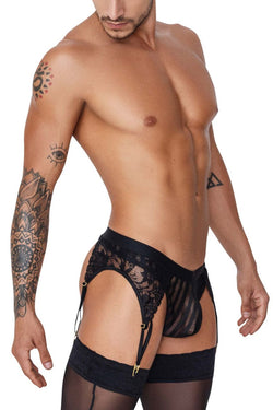 CandyMan Men's Underwear 99766 Garter Thongs Color Black thumbnail 4
