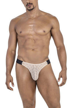 CandyMan Men's Underwear 99771 Mesh Thongs Color Beige thumbnail 2