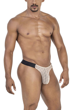 CandyMan Men's Underwear 99771 Mesh Thongs Color Beige thumbnail 4