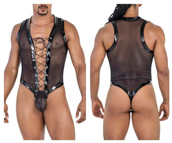 CandyMan Men's Underwear 99774 Gladiator Bodysuit Color Black thumbnail 1