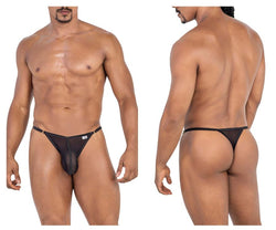 CandyMan Men's Underwear 99776 Mesh Thongs Color Black thumbnail 1