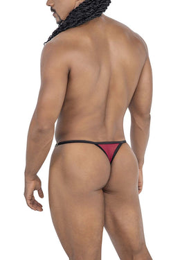 CandyMan Men's Underwear 99776 Mesh Thongs Color Burgundy thumbnail 3