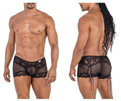 CandyMan Men's Underwear 99779 Mesh Lace Trunks Color Black thumbnail 1