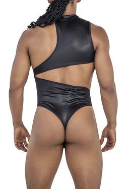 CandyMan Men's Underwear 99783 One Shoulder Bodysuit Color Black thumbnail 3