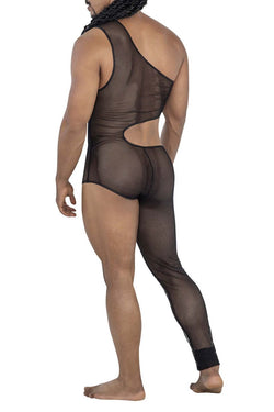 CandyMan Men's Underwear 99787 One Shoulder One Leg Bodysuit Color Black thumbnail 3