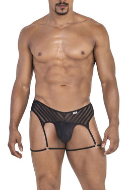CandyMan Men's Underwear 99792 Mesh Garter Thongs Color Black thumbnail 2