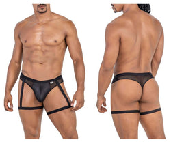 CandyMan Men's Underwear 99798 Garter Mesh Thongs Color Black thumbnail 1