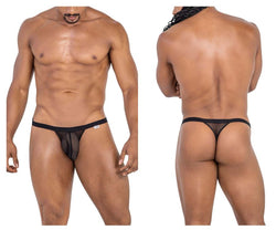CandyMan Men's Underwear 99801 Mesh Thongs Color Black thumbnail 1