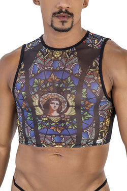 CandyMan Men's Underwear 99805 Stained Glass Tank Top Color Black-Print thumbnail 2