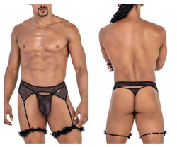 CandyMan Men's Underwear 99806 Mesh Garter Outfit Color Black thumbnail 1