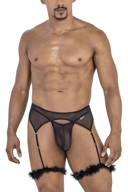 CandyMan Men's Underwear 99806 Mesh Garter Outfit Color Black thumbnail 2