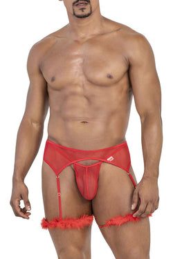 CandyMan Men's Underwear 99806 Mesh Garter Outfit Color Red thumbnail 2