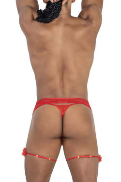 CandyMan Men's Underwear 99806 Mesh Garter Outfit Color Red thumbnail 3