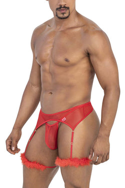 CandyMan Men's Underwear 99806 Mesh Garter Outfit Color Red thumbnail 4