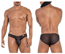 CandyMan Men's Underwear 99812 Sheer Lace Mesh Men's Briefs Black thumbnail 1