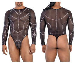 CandyMan Men's Underwear 99816 Mesh Bodysuit Color Black thumbnail 1