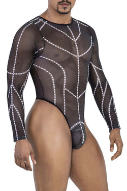 CandyMan Men's Underwear 99816 Mesh Bodysuit Color Black thumbnail 4