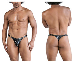 CandyMan Men's Underwear 99819 Dom Thongs Color Gloss Black thumbnail 1