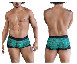 CandyMan Men's Underwear 99821 Back to School Trunks Color Green Plaid thumbnail 1