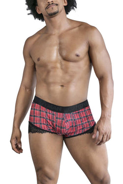 CandyMan Men's Underwear 99821 Back to School Trunks Color Red Plaid thumbnail 2