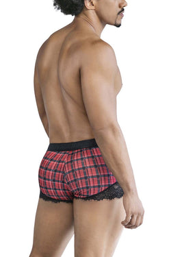 CandyMan Men's Underwear 99821 Back to School Trunks Color Red Plaid thumbnail 3